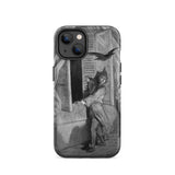 The Raven Edgar Allan Poe - Gustave Dore Iphone Case, 14 / Matte, Iphone Black White Illustrated Case Person Window Bird