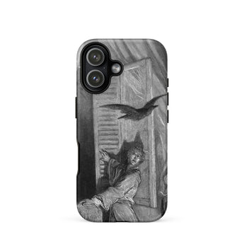 The Raven Edgar Allan Poe - Gustave Dore Phone Case Iphone 17 / Matte Black White Edgar Allan Poe Phone Case Raven Gustave Doré’s