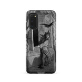 The Raven Edgar Allan Poe - Gustave Dore Samsung Case, Galaxy S20 / Matte, Black White Man Window Bird Printed Smartphone Case