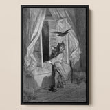 The Raven - Gustave Dore Art Print / Canvas, 12x17’’ / A3 / Black Frame, Posters Prints & Visual Artwork, Toby Leon
