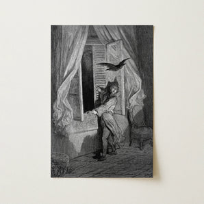 The Raven - Gustave Dore Art Print / Canvas, 12x18’’ / 31x46cm / Unframed / no Border, Posters Prints & Visual Artwork, Toby Leon