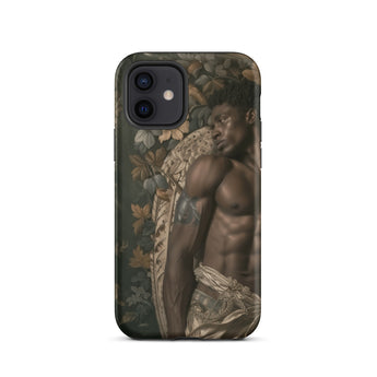 Raziel - Gay Black Angel Art Iphone Case, 12 / Matte, Phone Case Shirtless Man Design