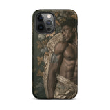 Raziel - Gay Black Angel Art Iphone Case, 12 Pro Max / Matte, Phone Case Shirtless Man Design