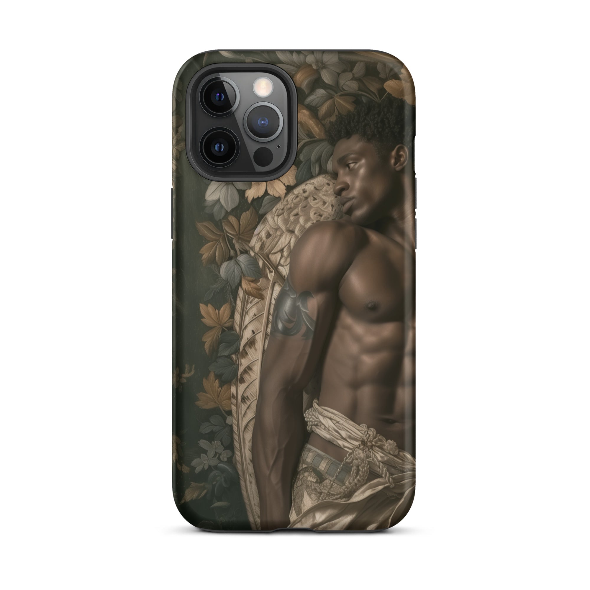 Raziel Gay Black Angel Art Iphone Case, 12 Pro Max / Matte, Phone Case Shirtless Man Design