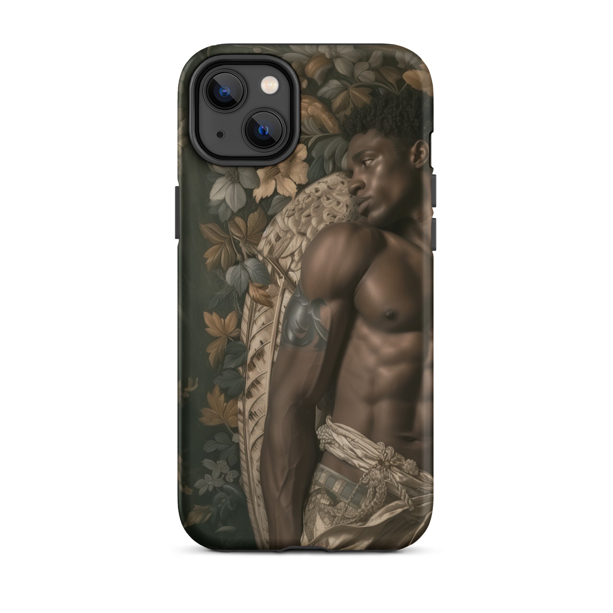 Raziel Gay Black Angel Art Iphone Case, 14 Plus / Matte, Iphone Case Muscular Man Design