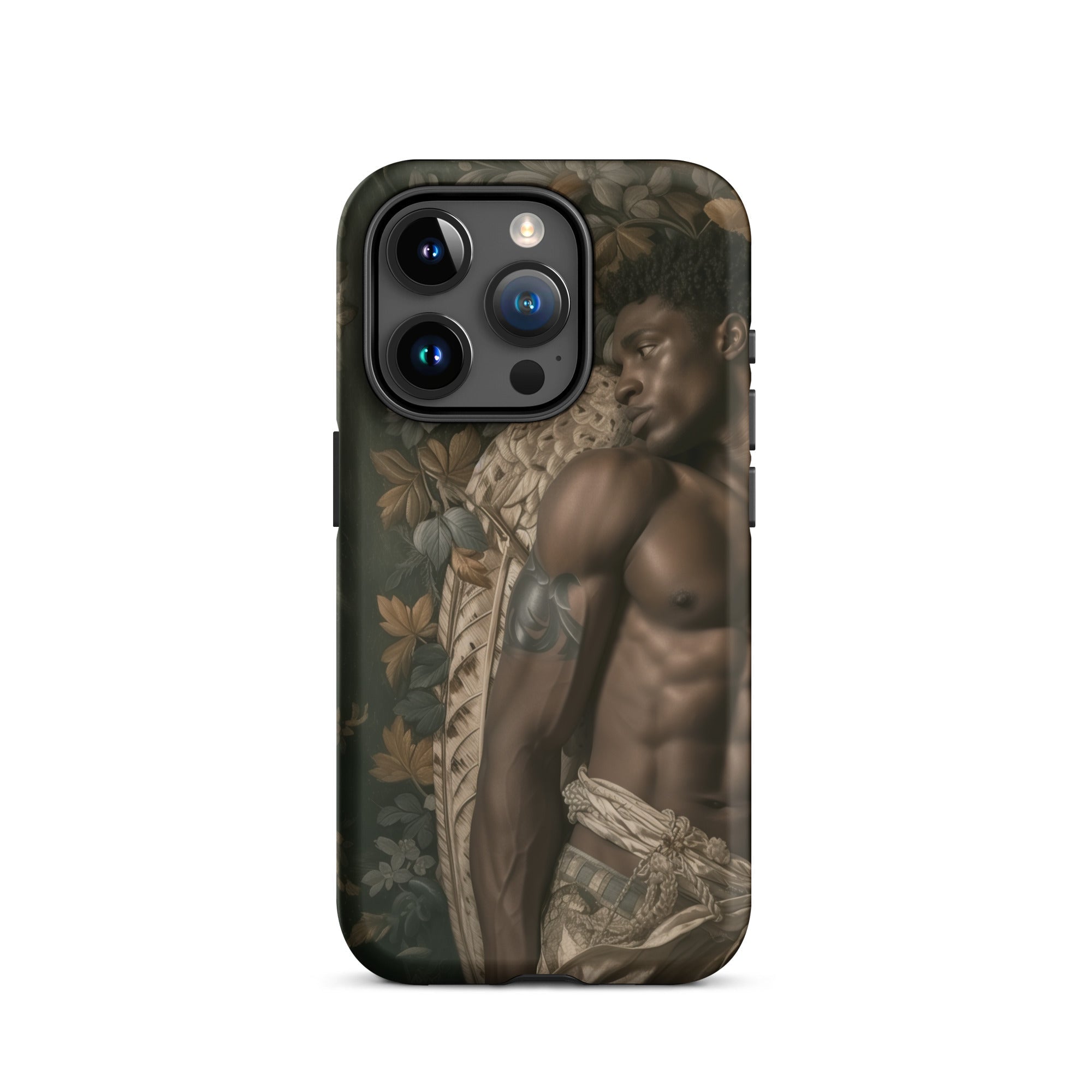 Raziel Gay Black Angel Art Iphone Case, 15 Pro / Matte, Phone Case Shirtless Man Design