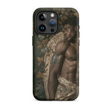 Raziel - Gay Black Angel Art Iphone Case, 15 Pro Max / Matte, Phone Case Muscular Man Design