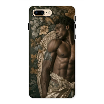 Raziel - Gay Black Angel Art Iphone Case, 8 Plus / Matte, Phone Case Artistic Portrait Muscular Figure Draped White