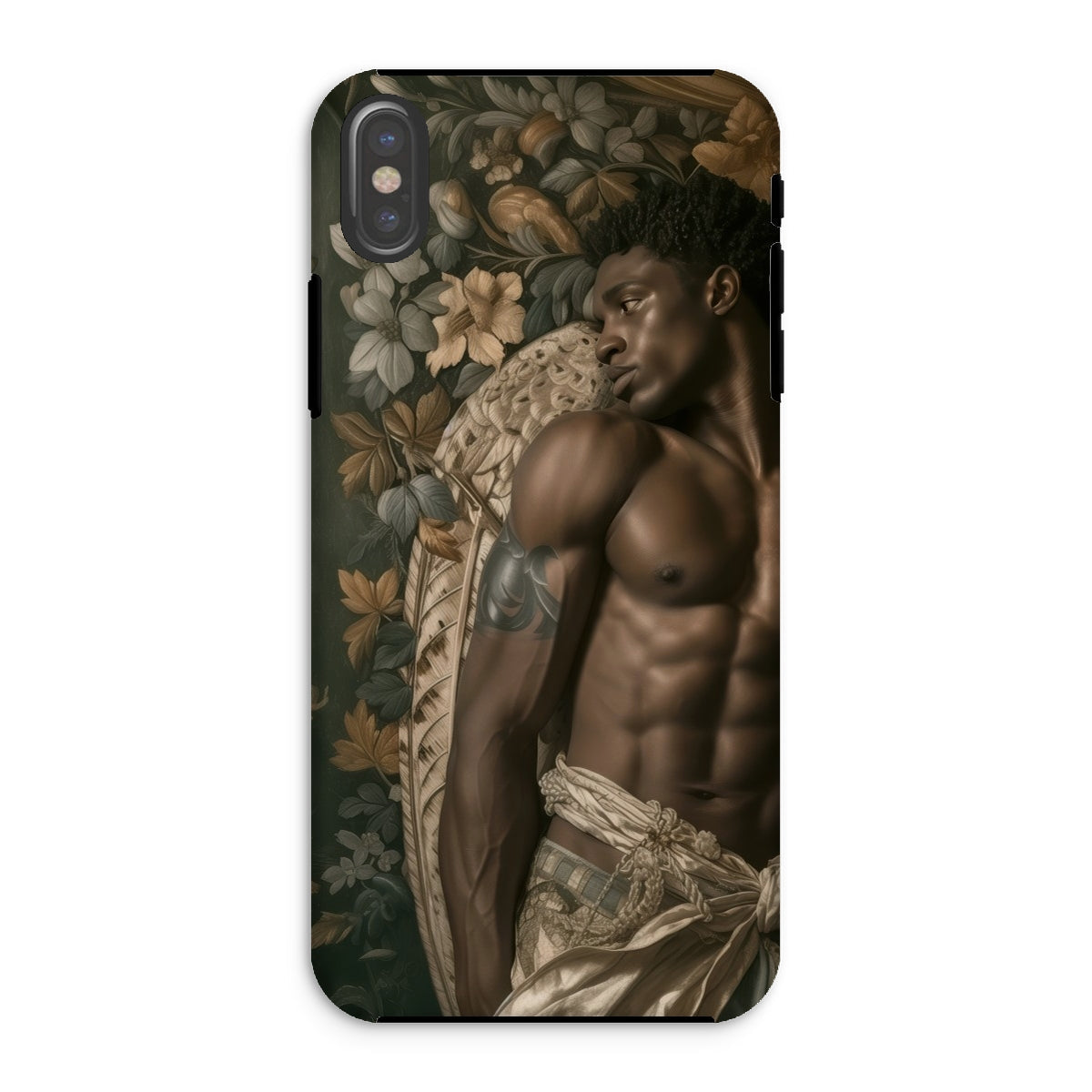 Raziel Gay Black Angel Art Iphone Case, Xs / Matte, Phone Case Artistic Portrait Classical Renaissance Style Aesthetics