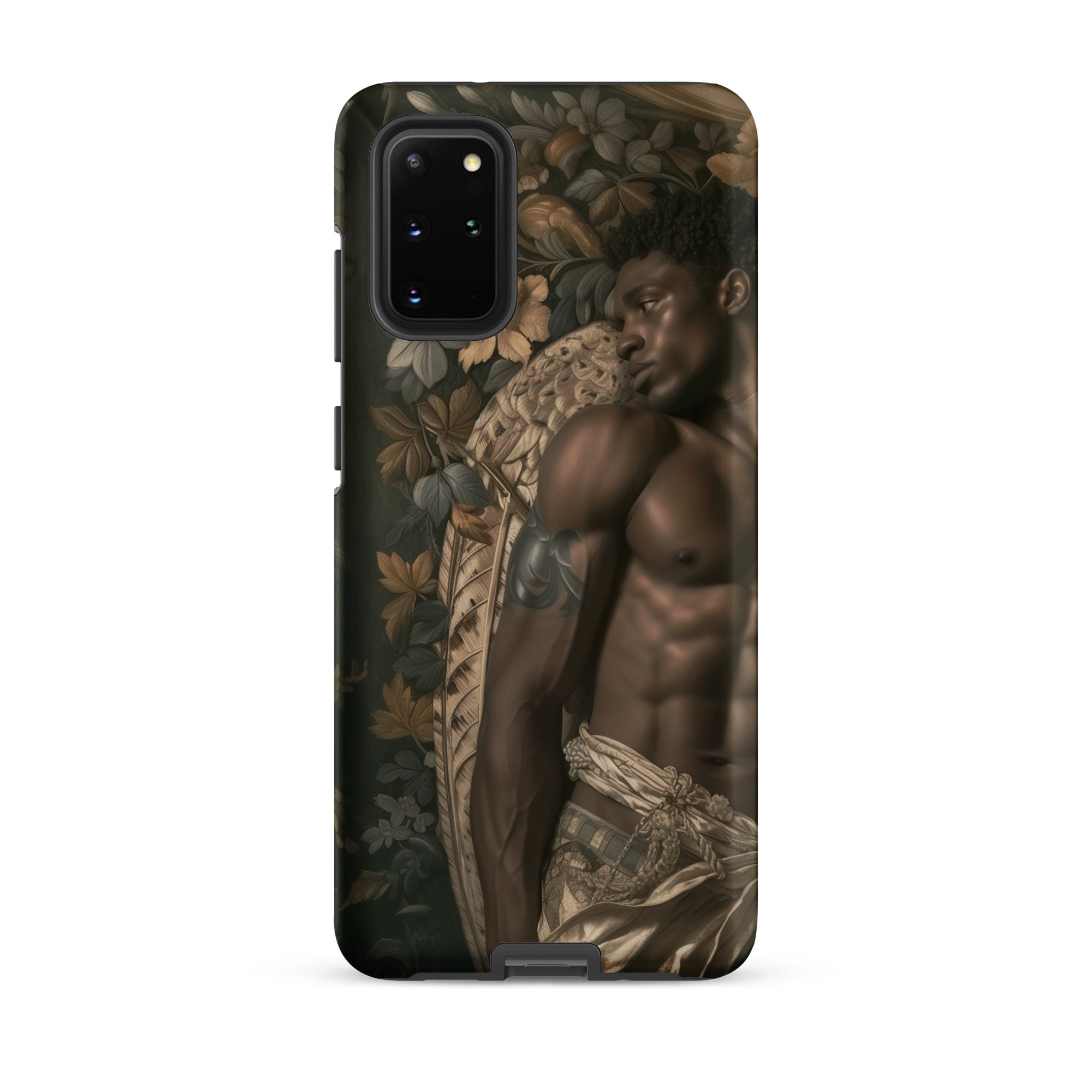 Raziel Gay Black Angel Art Samsung Case, Galaxy S20 Plus / Matte, Smartphone Case Classical Painting Muscular Man