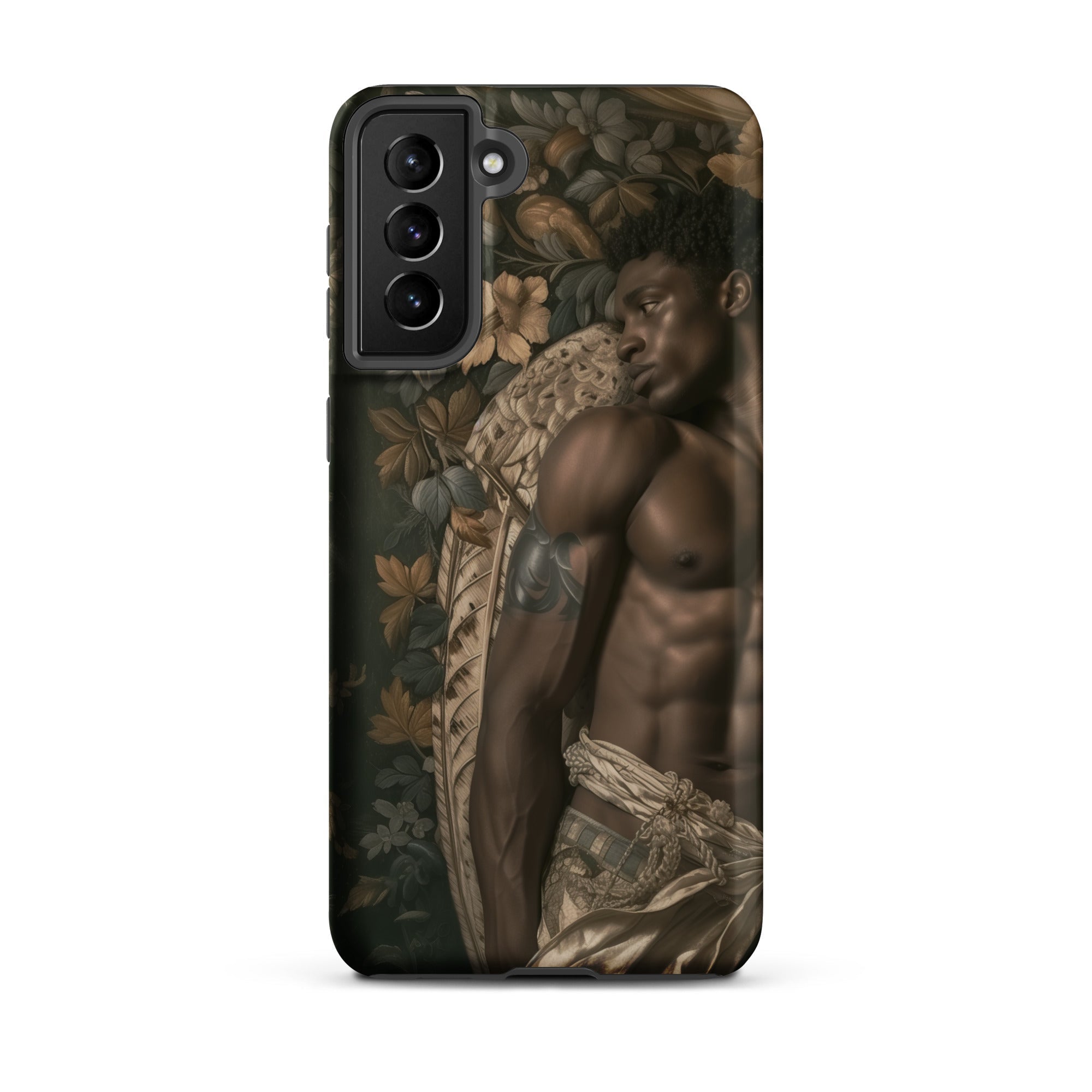 Raziel Gay Black Angel Art Samsung Case, Galaxy S21 Plus / Matte, Black Smartphone Case Dark Classical Painting Man Athletic