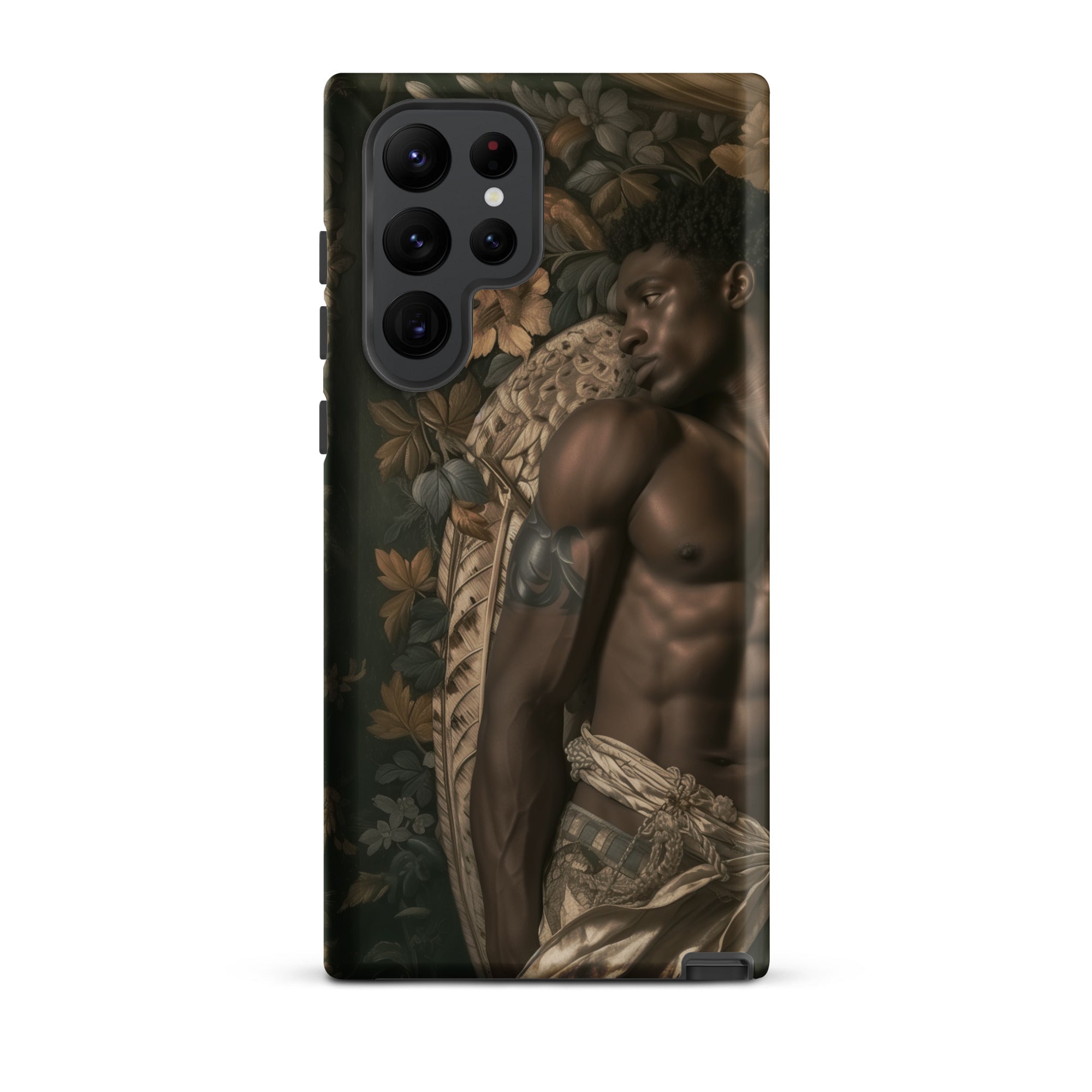 Raziel Gay Black Angel Art Samsung Case, Galaxy S22 Ultra / Matte, Dark Phone Case Classical Style Painting Shirtless Man