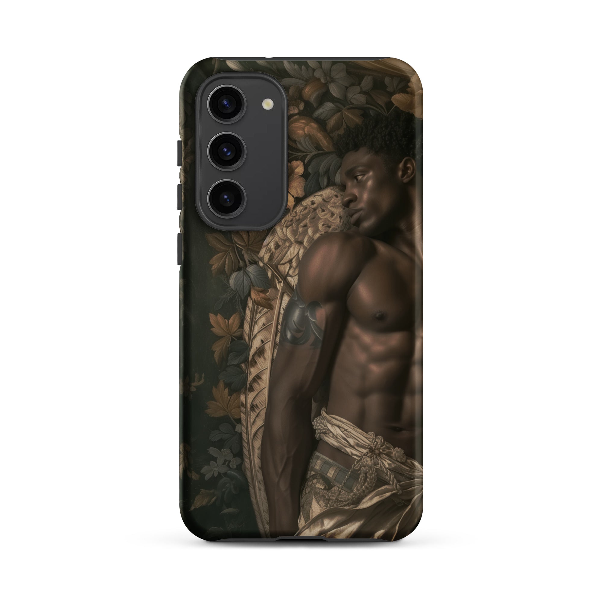 Raziel Gay Black Angel Art Samsung Case, Galaxy S23 Plus / Matte, Smartphone Case Printed Muscular Man