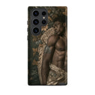 Raziel Gay Black Angel Art Samsung Case, Galaxy S23 Ultra / Matte, Phone Case Stylized Depiction Muscular Man Wings