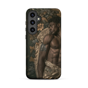 Raziel - Gay Black Angel Art Samsung Case, Galaxy S24 Plus / Matte, Black Smartphone Case Dark Fantasy Art Design Muscular