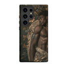 Raziel Gay Black Angel Art Samsung Case, Galaxy S24 Ultra / Matte, Dark Colored Phone Case Stylized Depiction Shirtless Man Muscular