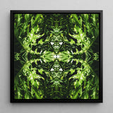 Reach out - Contemporary Botanical Op Art Print / Canvas, 12x12’’ / 31x31cm / Black Frame, Posters Prints & Visual Artwork, Toby Leon