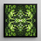 Reach out - Contemporary Botanical Op Art Print / Canvas, Hypnotic Botanical Print, Alien Emerald Dreamscape, Trippy Contemporary Botanical