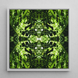 Reach out - Contemporary Botanical Op Art Print / Canvas, Hypnotic Botanical Print, Alien Emerald Dreamscape, Trippy Contemporary Botanical