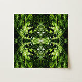 Reach out - Contemporary Botanical Op Art Print / Canvas, Hypnotic Botanical Print, Alien Emerald Dreamscape, Trippy Contemporary Botanical