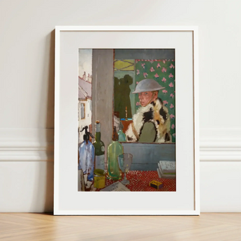 Ready to Start - William Orpen Art Print / Canvas White-framed Art Print Painted Scene Man Grey Hat William Orpen’s Ready, Orpen Art,