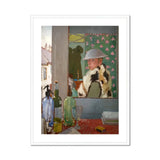 Ready to Start - William Orpen Art Print, Person Blue Hat Fur-trimmed Coat Stands Glass Bottles