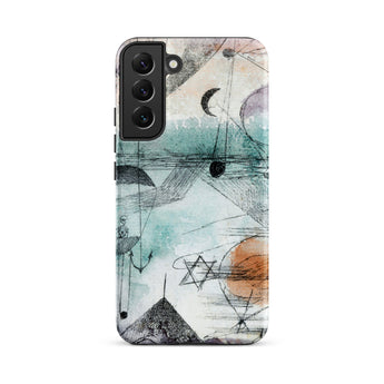 In the Realm of Air - Paul Klee Phone Case Samsung Galaxy S22 Plus / Matte Phone Case Abstract Sketch-style Design Teal Orange Hues Paul