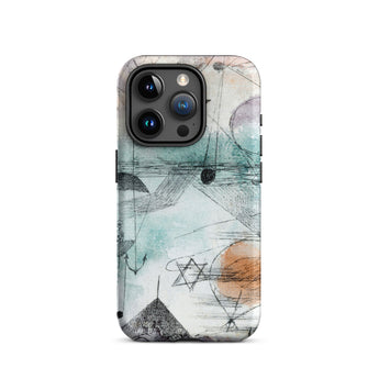 In the Realm of Air - Paul Klee Phone Case Iphone 15 Pro / Matte Abstractly Illustrated Phone Case Blend Teal Orange Black Paul Klee