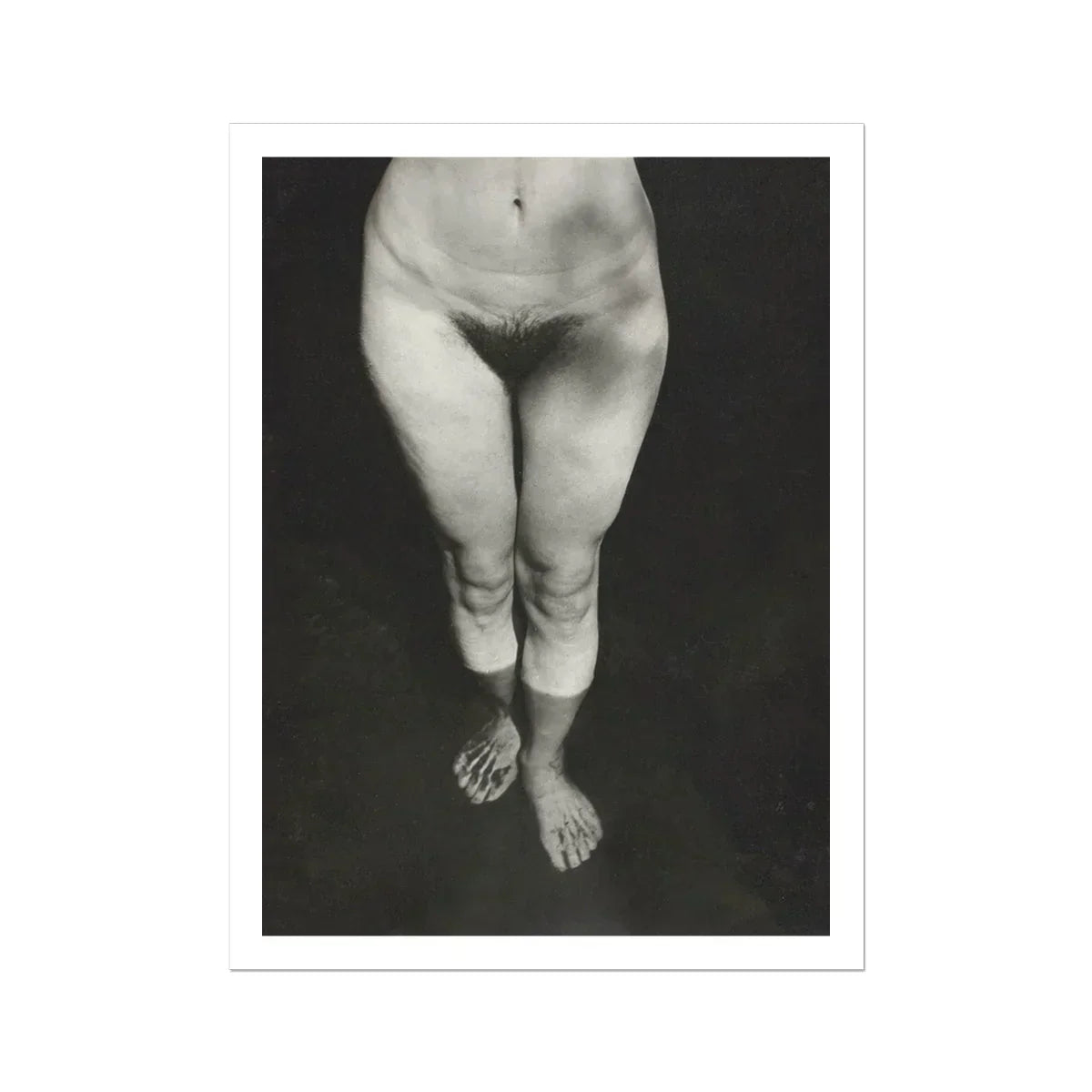 Rebecca Salsbury Strand Alfred Stieglitz Art Print, 24x32’’ / 61x81cm / Unframed, Black White Photograph Bare Legs Feet Dark Backdrop