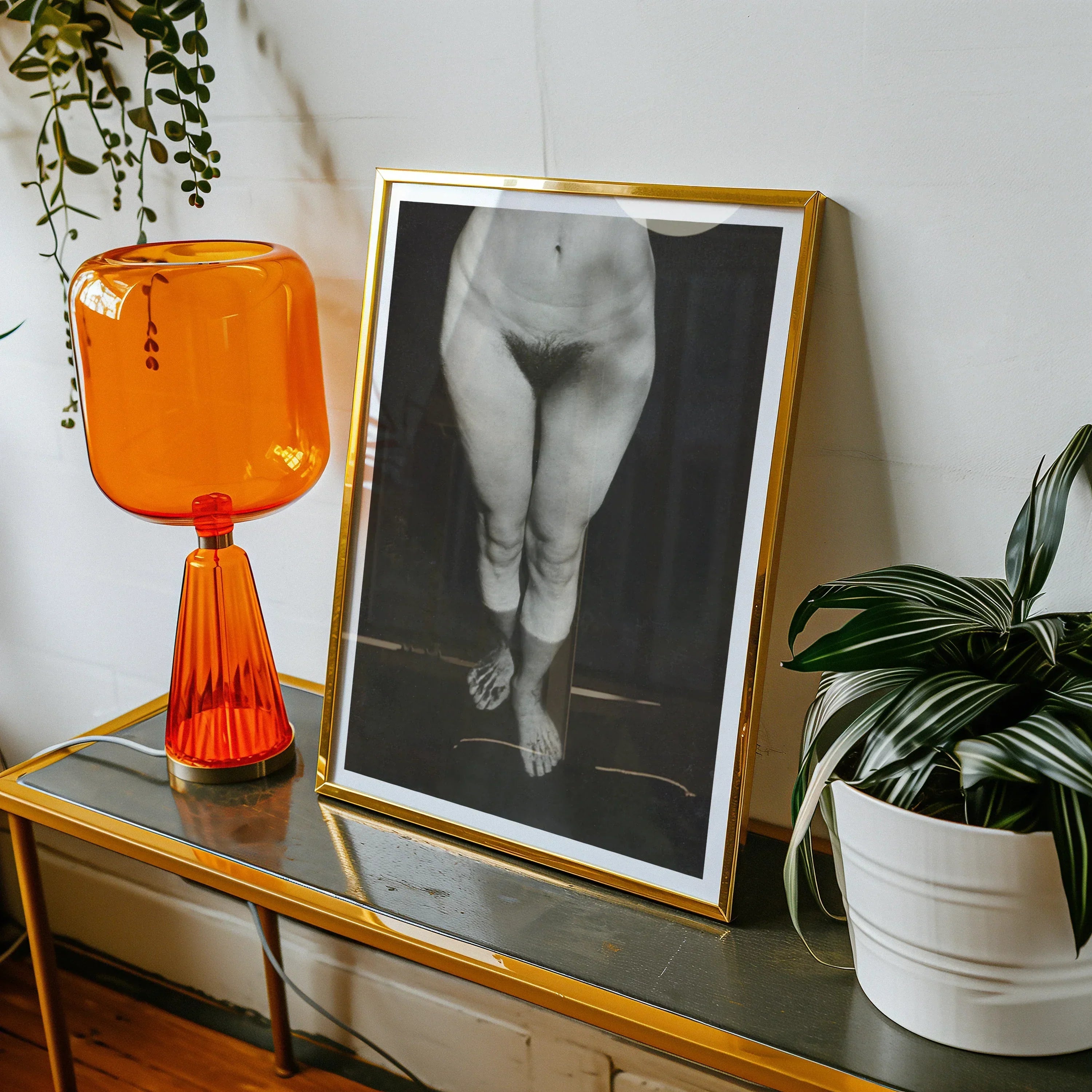 Rebecca Salsbury Strand - Alfred Stieglitz Art Print, Black White Artistic Photograph Bare Legs Gold Frame