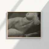 Minimalist Wooden-framed Black-and-white Art Print Nude Female Figure Rebecca Salsbury Strand, Alfred Stieglitz, Sensual Shadows
