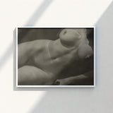 Framed Black-and-white Photograph Nude Female Figure Pose Encased Rebecca Salsbury Strand, Alfred Stieglitz Art, Sensual Shadows