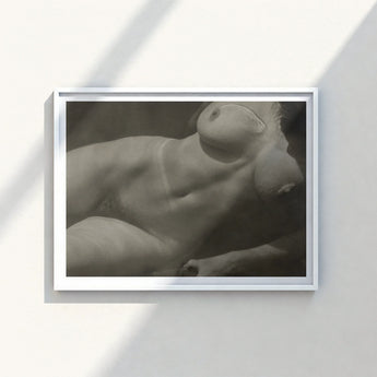 Framed Black-and-white Photograph Nude Sculpture Encased Sleek White Rebecca Salsbury Strand, Alfred Stieglitz Art, Sensual Shadows