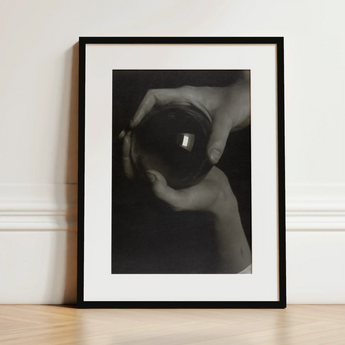 Rebecca Salsbury Strand - Alfred Stieglitz Art Print / Canvas Black-framed Art Print Monochrome Photograph Hands Reflective Glass Alfred