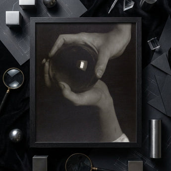 Rebecca Salsbury Strand - Alfred Stieglitz Art Print / Canvas Black-framed Photograph Two Hands Reflective Dark Glass Orb Alfred Stieglitz,