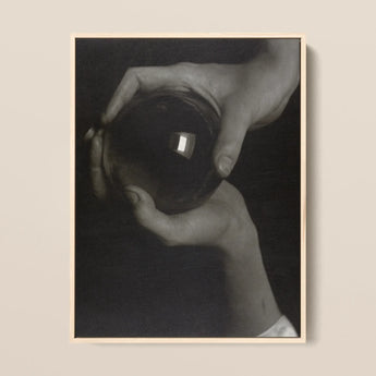 Rebecca Salsbury Strand - Alfred Stieglitz Art Print / Canvas Black Glossy Glass Orb Held Gently Two Hands Alfred Stieglitz, Rebecca