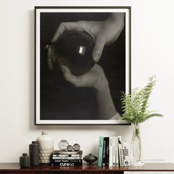 Rebecca Salsbury Strand - Alfred Stieglitz Art Print / Canvas Black-and-white Framed Artwork Hands Reflective Sphere Alfred Stieglitz,