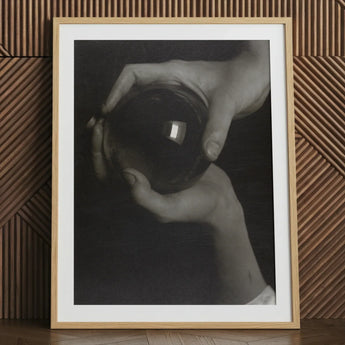 Rebecca Salsbury Strand - Alfred Stieglitz Art Print / Canvas Black-and-white Framed Art Print Hands Reflective Glass Sphere Alfred