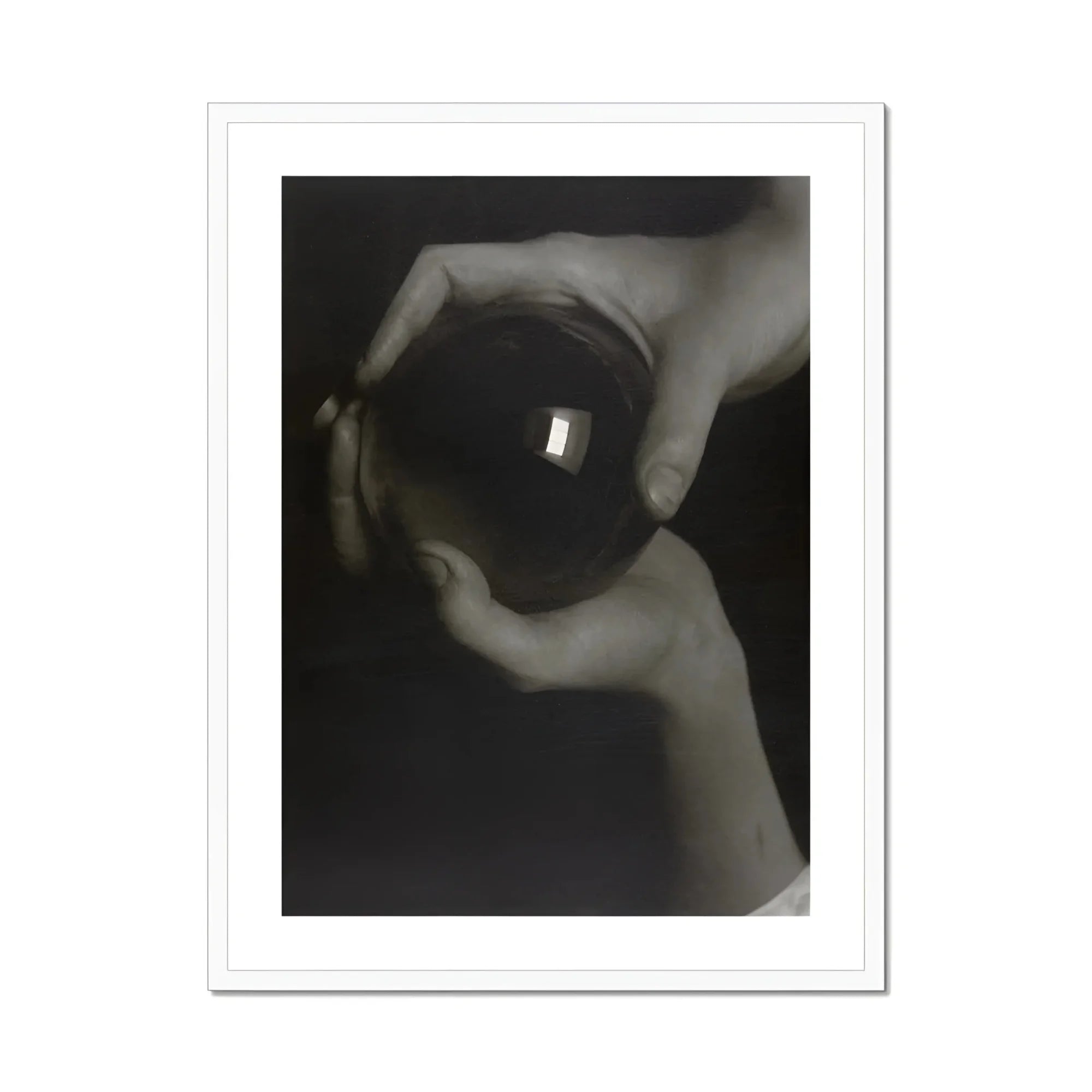 Rebecca Salsbury Strand - Alfred Stieglitz Art Print, Dark Sphere Orb Held Two Hands