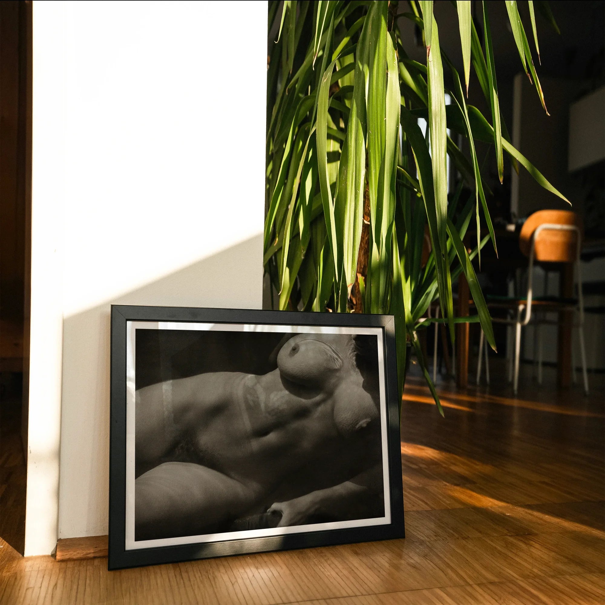 Rebecca Salsbury Strand - Alfred Stieglitz Art Print, Framed Black White Artistic Nude Photograph Wooden Floor