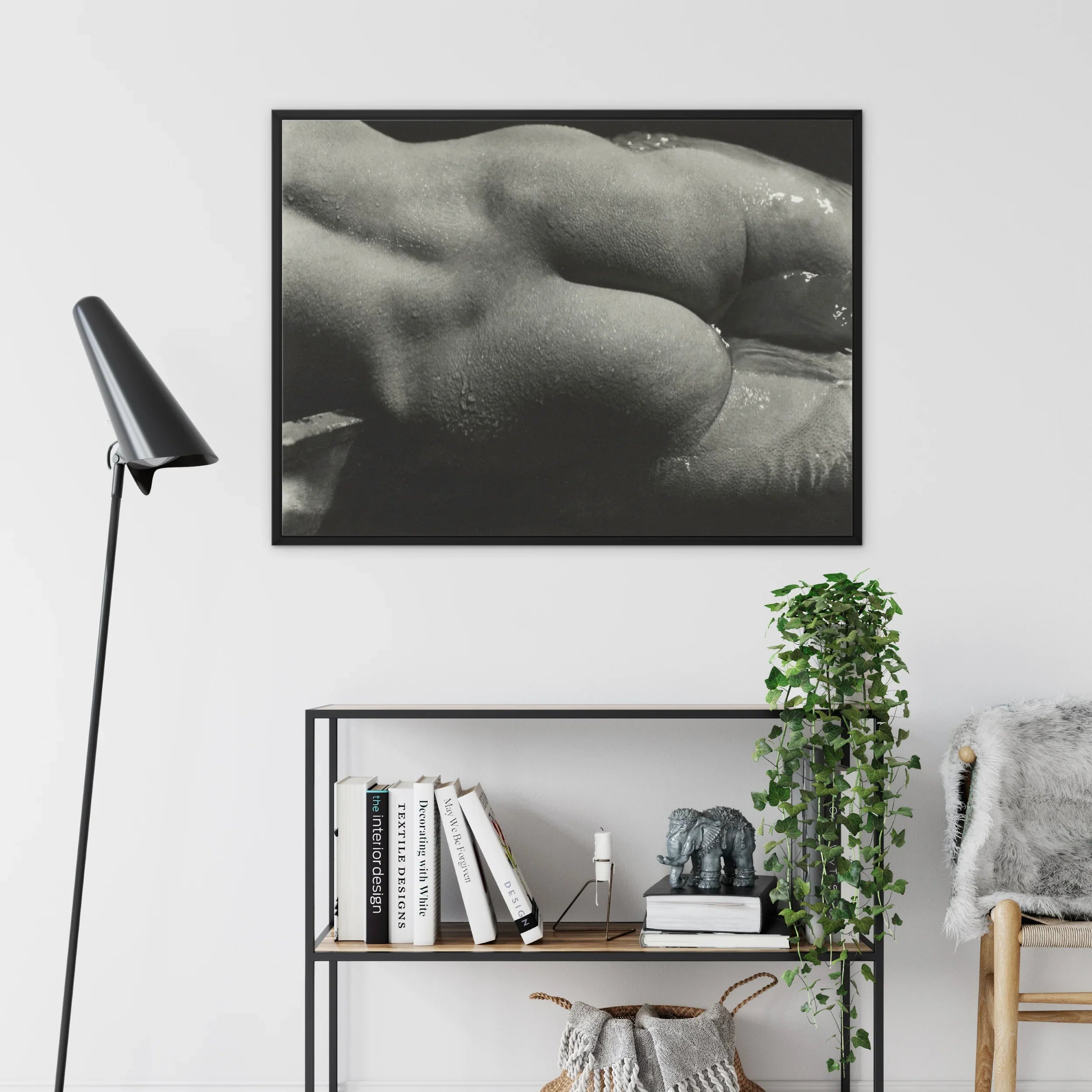 Rebecca Salsbury Strand - Alfred Stieglitz Framed Canvas, Black White Artistic Photograph Underwater Bubbles Light Reflections