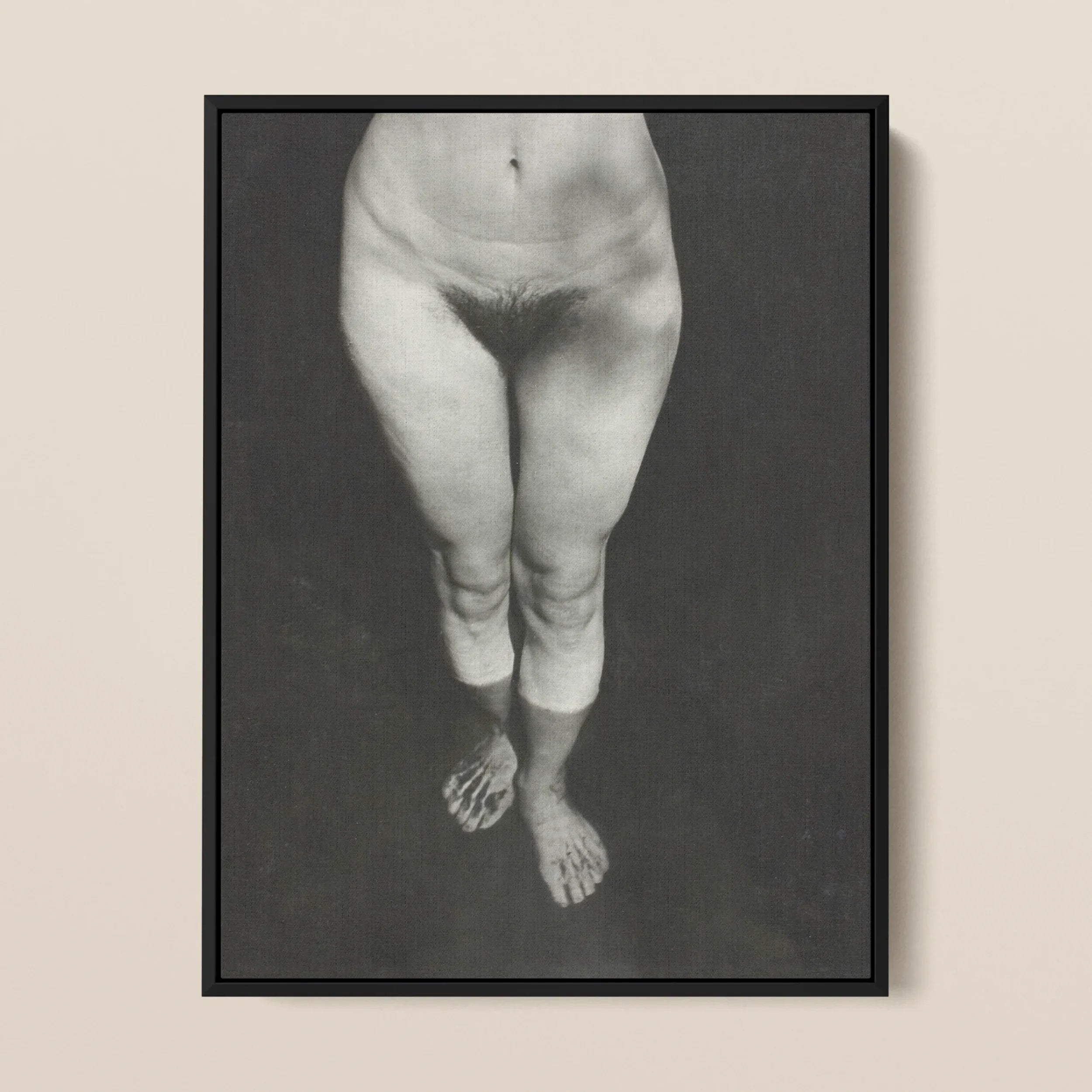 Rebecca Salsbury Strand - Alfred Stieglitz Framed Canvas, Black White Photograph Nude Lower Torso Legs