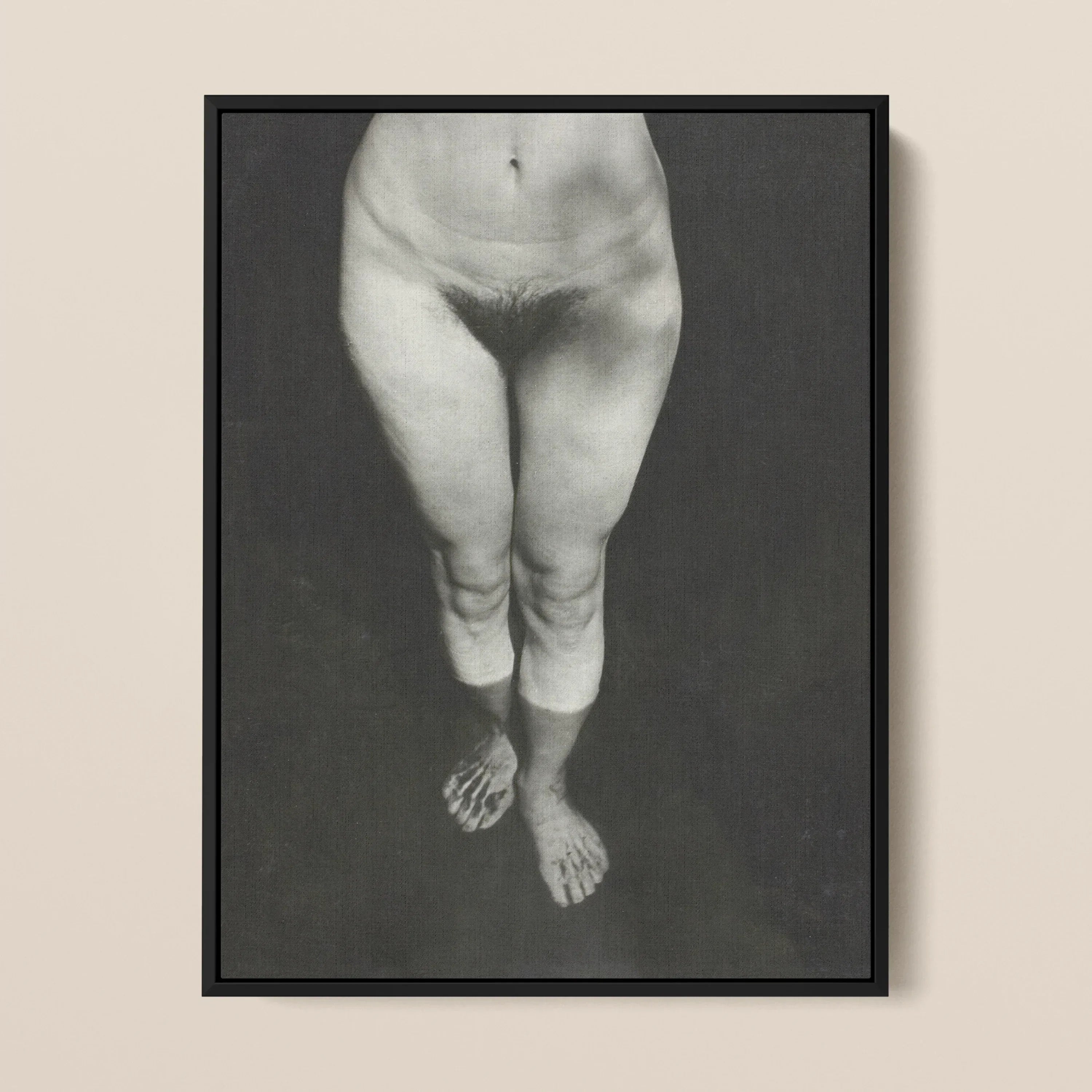 Rebecca Salsbury Strand Alfred Stieglitz Framed Canvas, Black White Photograph Nude Lower Torso Legs
