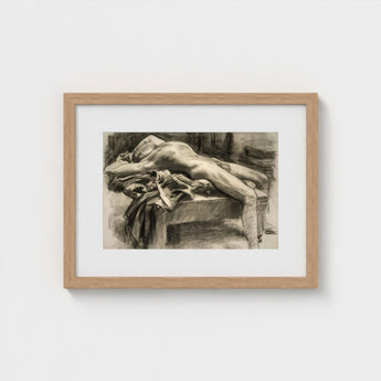 Reclining Male Nude - John Singer Sargent Art Print / Canvas, Body Tilts, Fallen Ephebe Prints