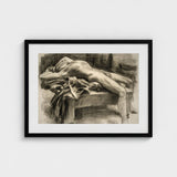 Reclining Male Nude - John Singer Sargent Art Print / Canvas, Body Tilts, Fallen Ephebe Prints