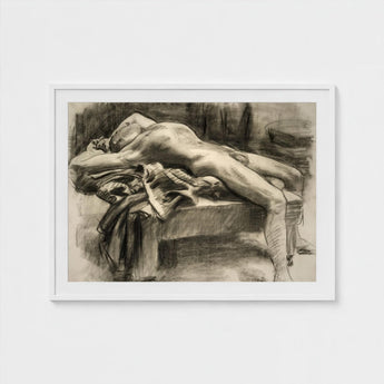 Reclining Male Nude - John Singer Sargent Art Print / Canvas, Body Tilts, Fallen Ephebe Prints
