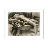 Reclining Male Nude - John Singer Sargent Art Print, Charcoal Nude Male Figure