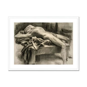 Reclining Male Nude - John Singer Sargent Art Print, Charcoal Nude Male Figure