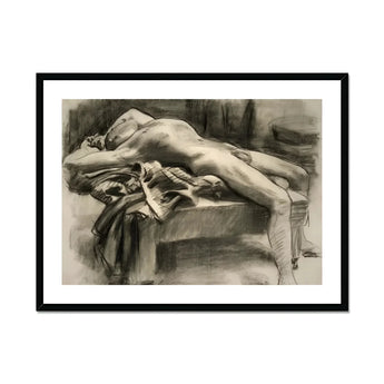 Reclining Male Nude - John Singer Sargent Art Print, Charcoal Nude Male Figure