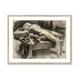 Reclining Male Nude - John Singer Sargent Art Print, Framed Charcoal Nude Man